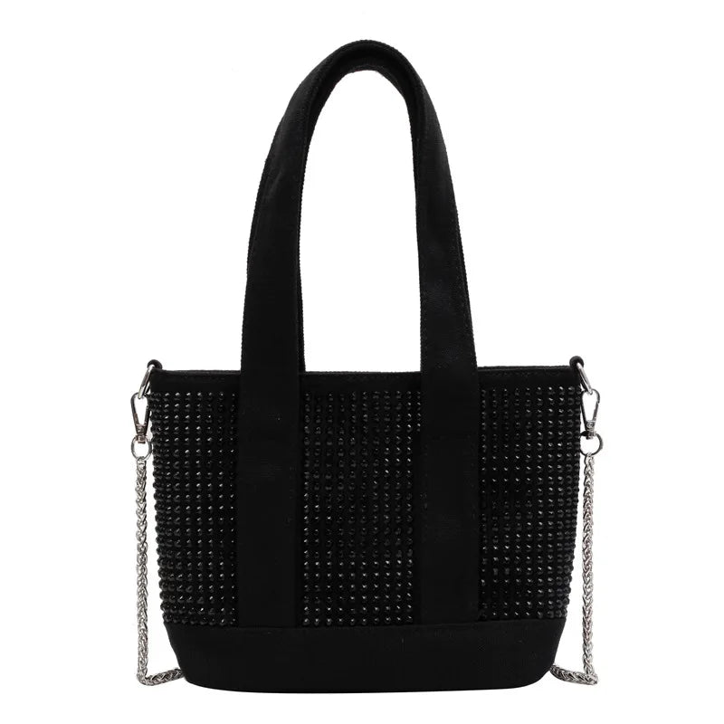 Women's Diamond Bucket Tote Bag Chain Shoulder Crossbody Bags