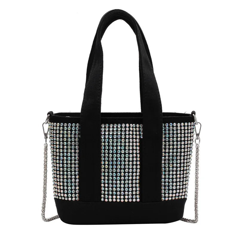 Women's Diamond Bucket Tote Bag Chain Shoulder Crossbody Bags