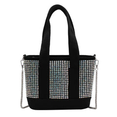Women's Diamond Bucket Tote Bag Chain Shoulder Crossbody Bags