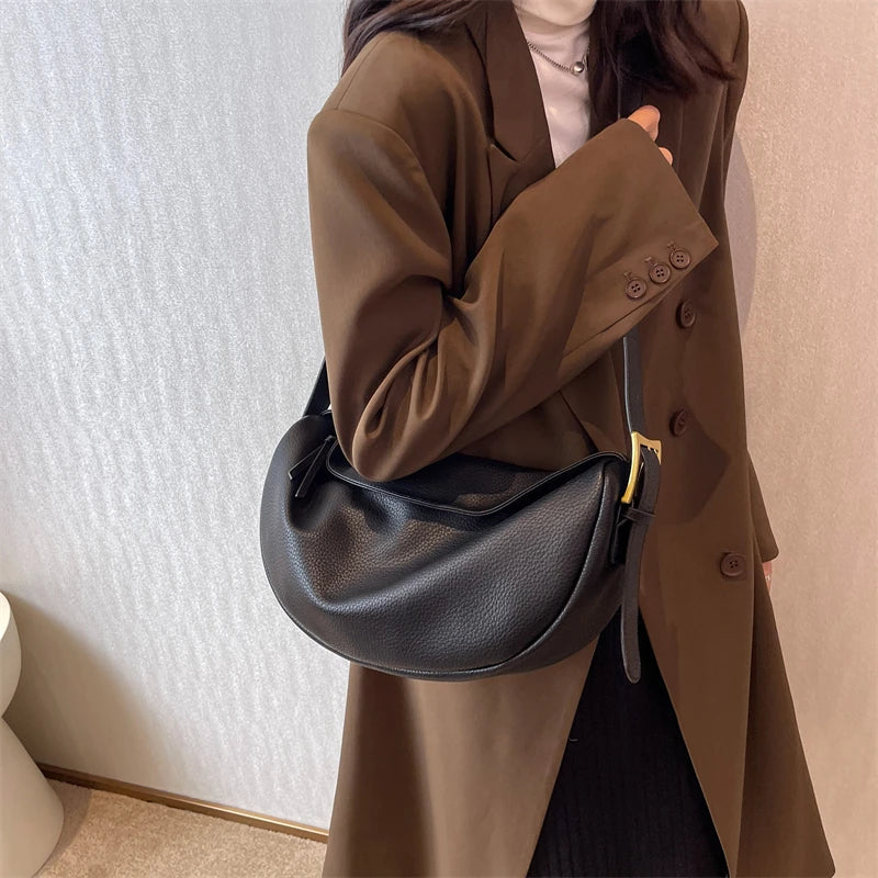 Women's Soft Leather Shoulder Bag Casual Sac Crossbody Bags