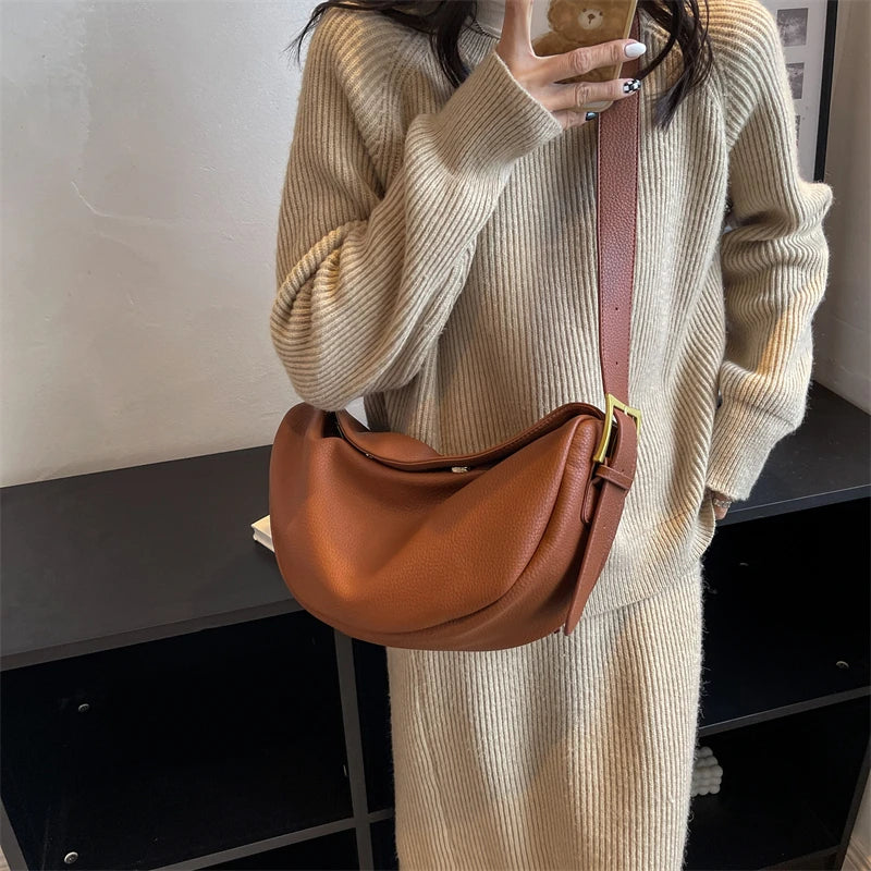 Women's Soft Leather Shoulder Bag Casual Sac Crossbody Bags