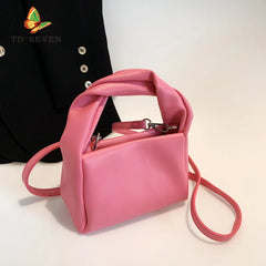 Women's Leather Bag High End French Square Bag Soft Leather