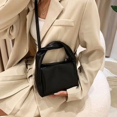 Women's Leather Bag High End French Square Bag Soft Leather