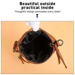 Women's Zipper Pocket Crossbody Bag Soft Leather Shoulder Bag