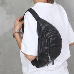 Women's Men's Chest Bag Pu Messenger Bag Shoulder Bag Large Capacity