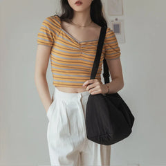 Women's Messenger Bag Solid Girl Shoulder Pouch School Bags
