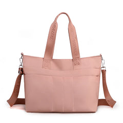 Waterproof Nylon Messenger Bag for Women - Black