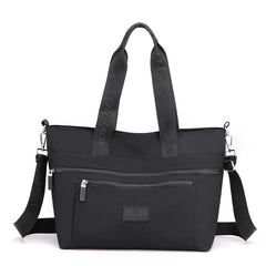 Waterproof Nylon Messenger Bag for Women - Black