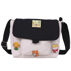 Women's Canvas Envelope Messenger Bag Sweet Student Shoulder Bag