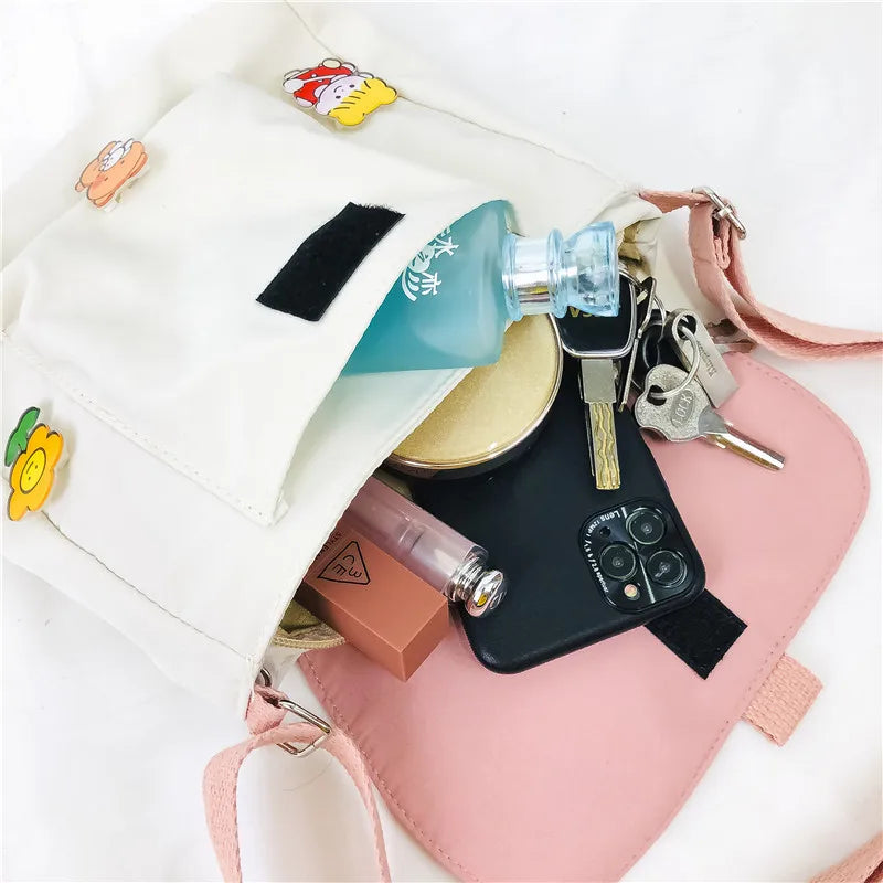Women's Canvas Envelope Messenger Bag Sweet Student Shoulder Bag