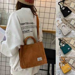 Women's Canvas Messenger Bag Casual Student Shoulder Solid Bag