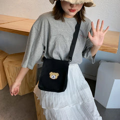 Canvas Envelope Bag Sweet Cartoon Student Shoulder Bag for Women