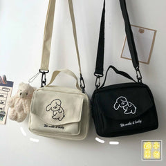 Women's Canvas Envelope Shoulder Bag Sweet Cartoon Design
