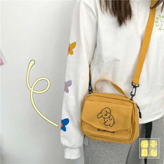 Women's Canvas Envelope Shoulder Bag Sweet Cartoon Design