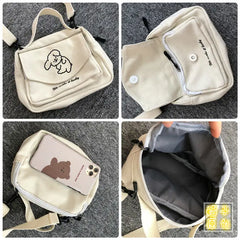 Women's Canvas Envelope Shoulder Bag Sweet Cartoon Design