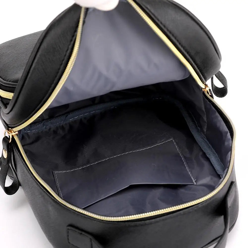 Women's Mini Backpack PU Leather Cartoon Cat School Bags for Teenagers Girls