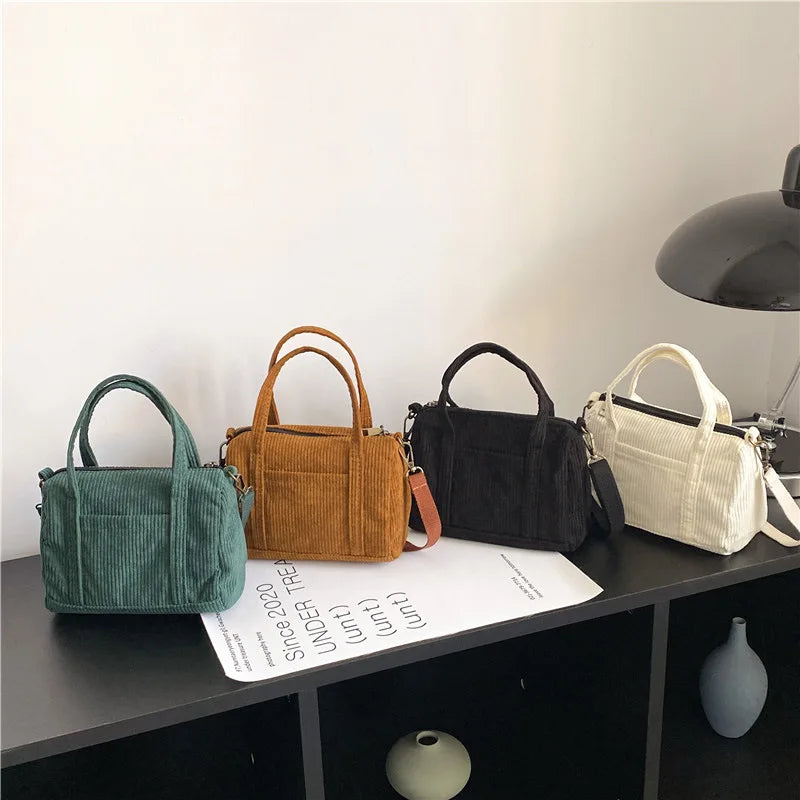 Women's Mini Corduroy Shoulder Bag Casual Purse