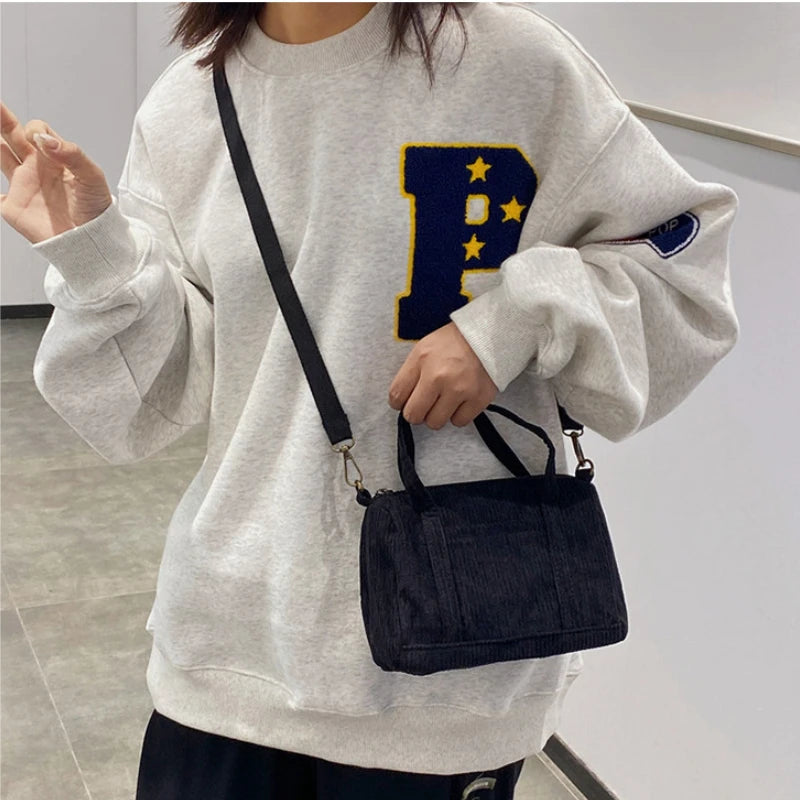 Women's Mini Corduroy Shoulder Bag Casual Purse