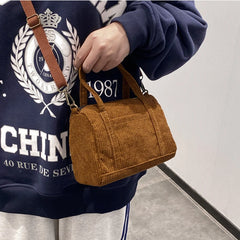Women's Mini Corduroy Shoulder Bag Casual Purse