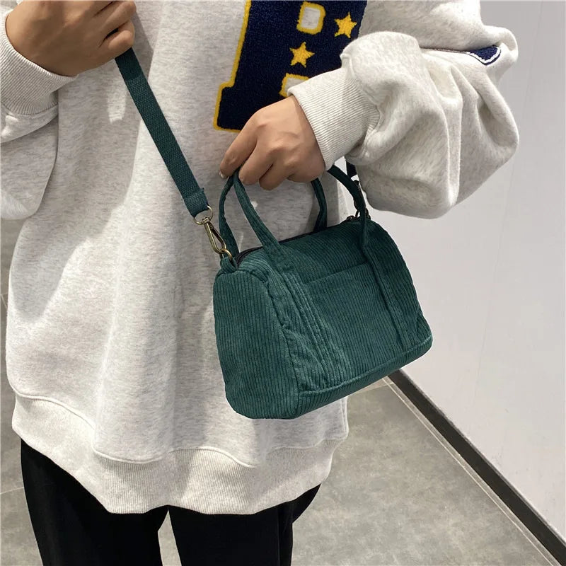 Women's Mini Corduroy Shoulder Bag Casual Purse