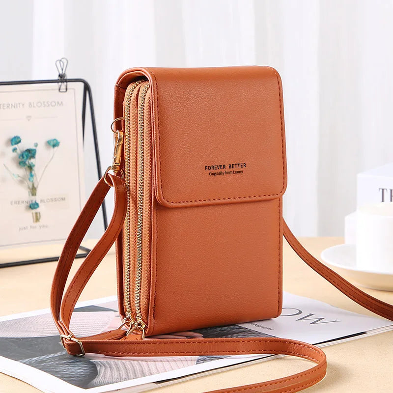 Women's Mini Crossbody Phone Bag Wallets Leather Touch Screen Cell Phone Purse