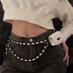 Women's Mini PU Leather Purse with Long Chain Belt