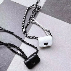 Women's Mini PU Leather Purse with Long Chain Belt