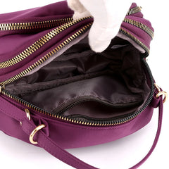 Vintage Lightweight Nylon Purse Solid Zipper Waterproof Flap Crossbody Bag