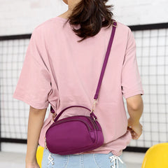Vintage Lightweight Nylon Purse Solid Zipper Waterproof Flap Crossbody Bag