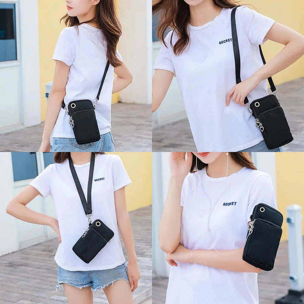 Mini Shoulder Bag Cell Phone Pocket Pattern Organizer Wrist Bags