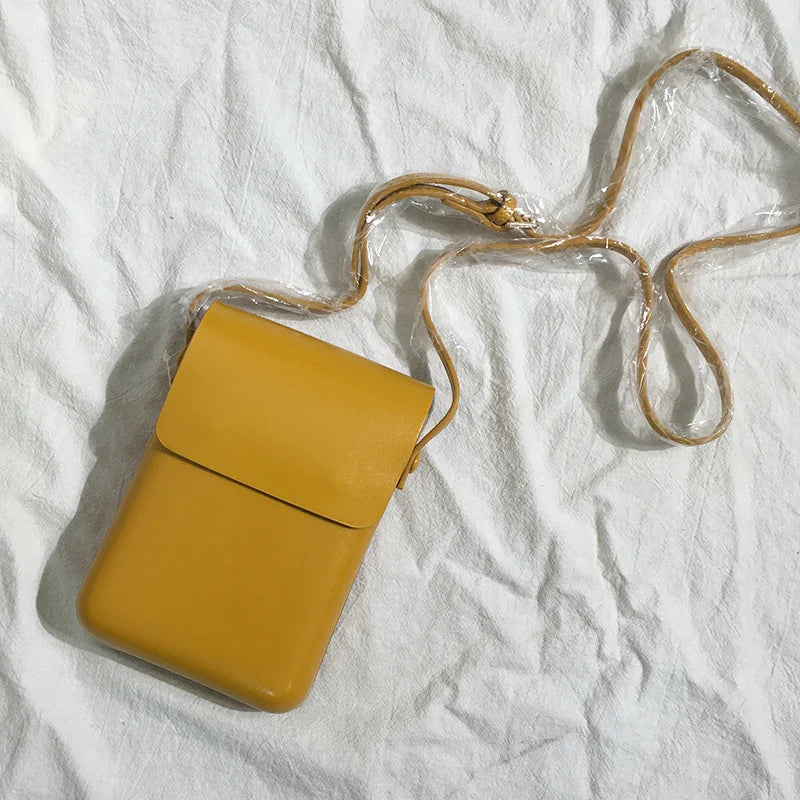 Women's Crossbody Phone Bag Solid PU Storage Bag