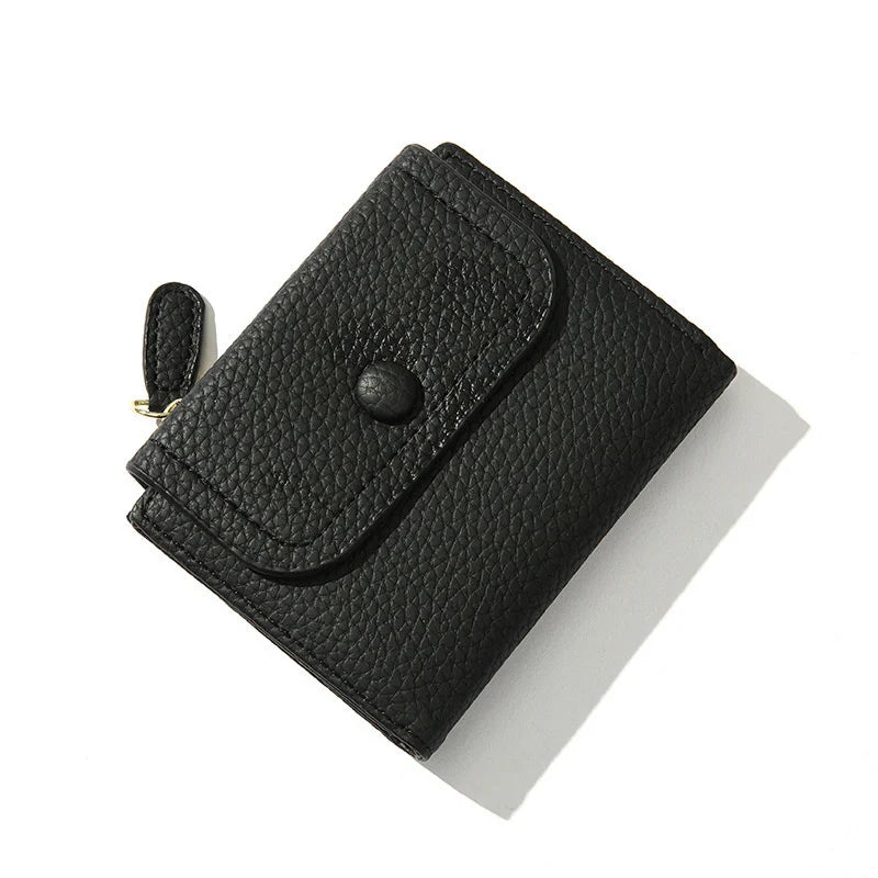 Women's Zipper Coin Purse Wallet For Girl PU Leather Short Wallet