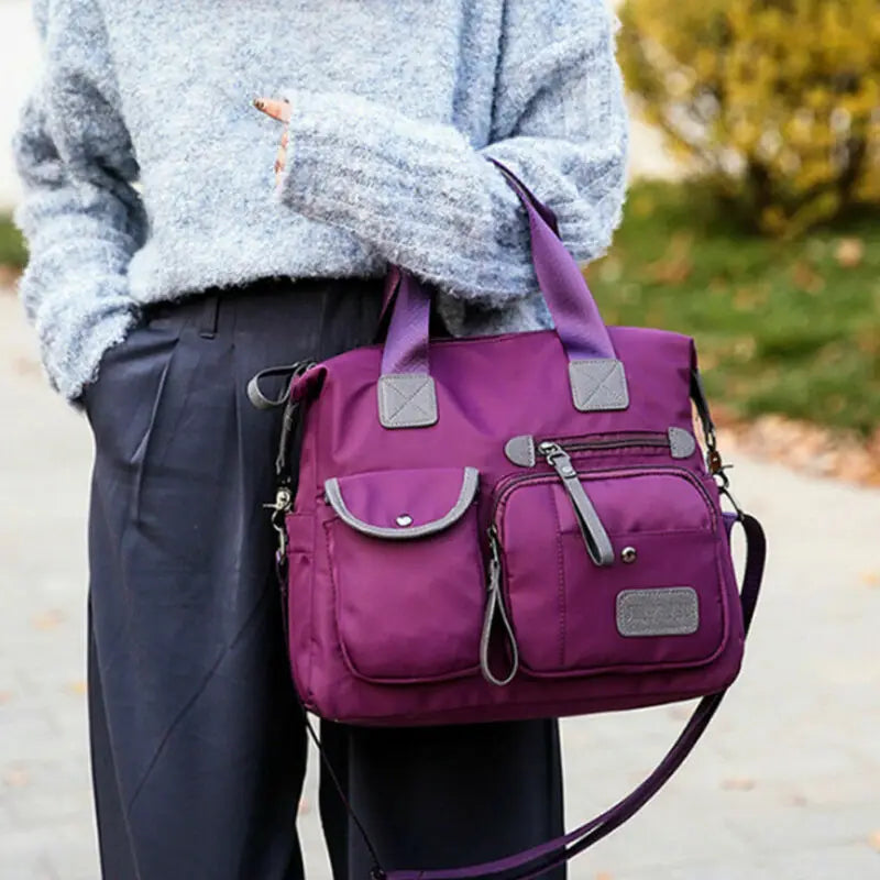 Women's Multi-pocket Shoulder Bag for Outdoor Travel Large Capacity Handbags