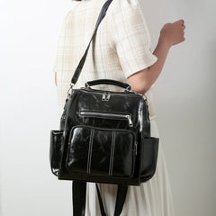 Women's Retro PU Leather Backpack School Bag Casual Backpacks