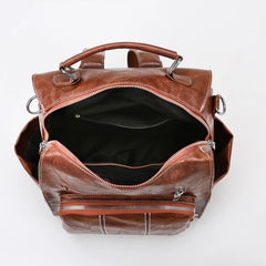 Women's Retro PU Leather Backpack School Bag Casual Backpacks