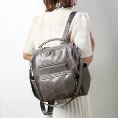 Women's Retro PU Leather Backpack School Bag Casual Backpacks