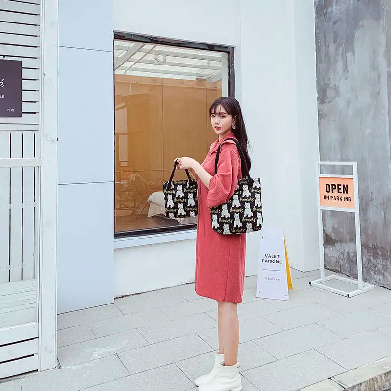 Women's Plush Shoulder Bags Covered with Puppy Clutch Bags