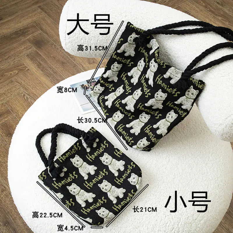 Women's Plush Shoulder Bags Covered with Puppy Clutch Bags
