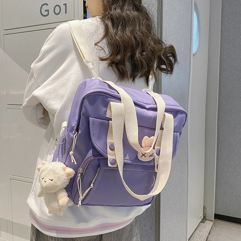 Women's Nylon Backpack Handbag School Bag Teen Girls Shoulder Bag