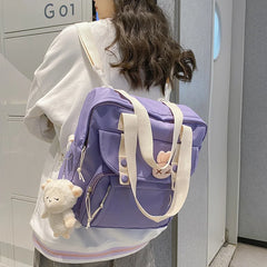 Women's Nylon Backpack Handbag School Bag Teen Girls Shoulder Bag