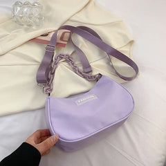 Women's Nylon Flower Shoulder Bag Solid Messenger Bag