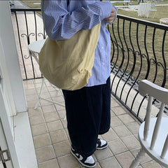 Women's One Shoulder Canvas Large Capacity Japanese Dumpling Commuting Tot Bag