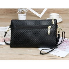 Women's Diamond Lattice Crossbody Bag with Adjustable Shoulder Strap