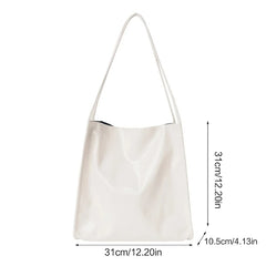 Women's Double Strap PU Crossbody Bag Large Capacity Tote Shopping Bag