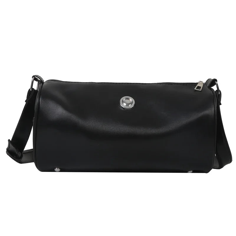 Women's PU Cylinder Casual Bucket Crossbody Bag