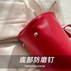 Women's PU Cylinder Casual Bucket Crossbody Bag