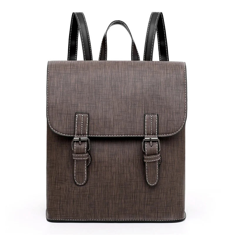 Women's PU Leather Backpack School Travel Rucksack Laptop Satchel