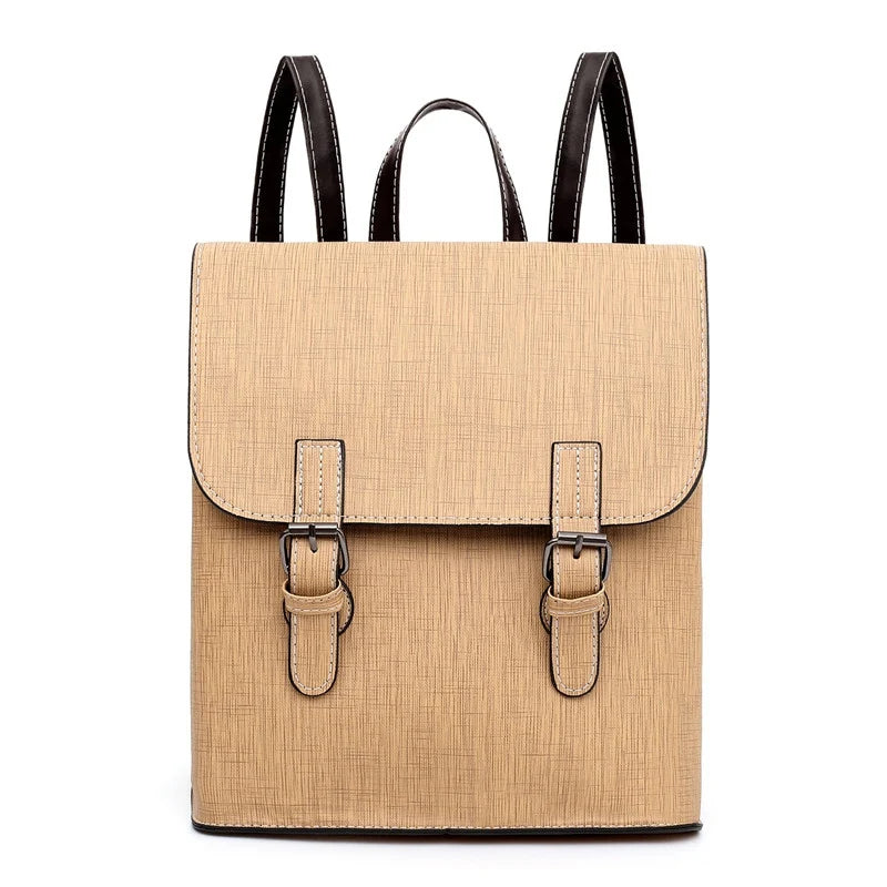 Women's PU Leather Backpack School Travel Rucksack Laptop Satchel