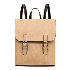 Women's PU Leather Backpack School Travel Rucksack Laptop Satchel