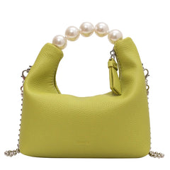 Women's Beads Shoulder Bag Short Handle Sweet Totes Handbag Chain Crossbody